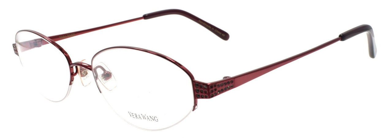 Vera Wang V902 BU Women's Eyeglasses Half-rim 53-17-135 Burgundy w/ Crystals