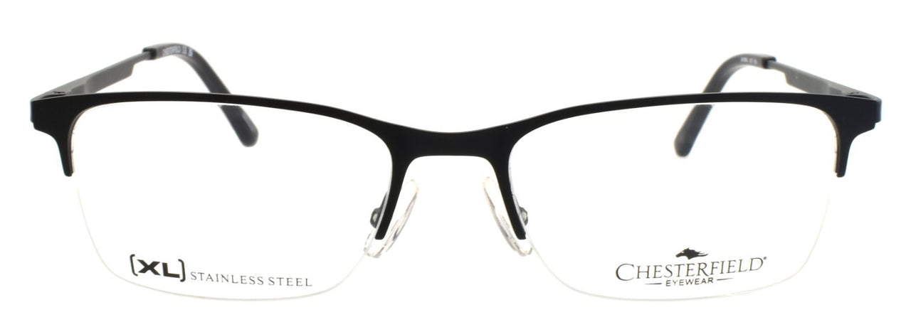 Chesterfield CH108 XL 003 Men's Eyeglasses Frames Half-rim 56-19-150 Matte Black