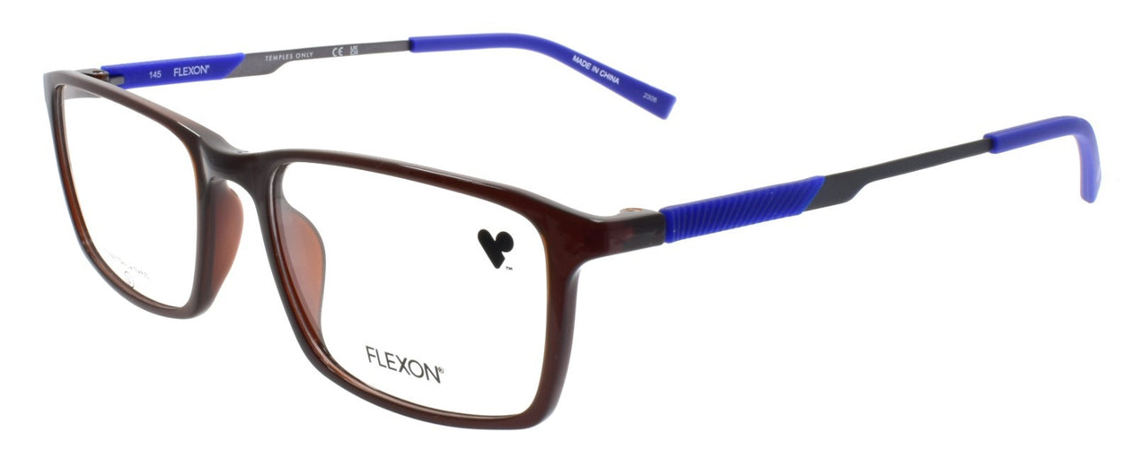 Flexon EP8021 210 Men's Glasses Shiny Crystal Brown 54-18-145 Titanium Arms