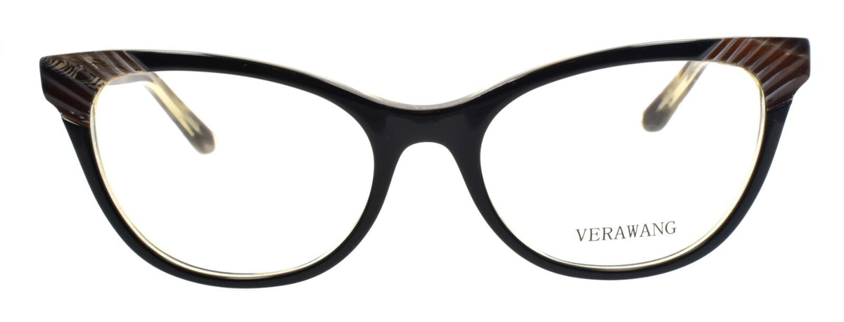Vera Wang V392 NO Women's Eyeglasses Frames Cat Eye 51-17-140 Noir Horn