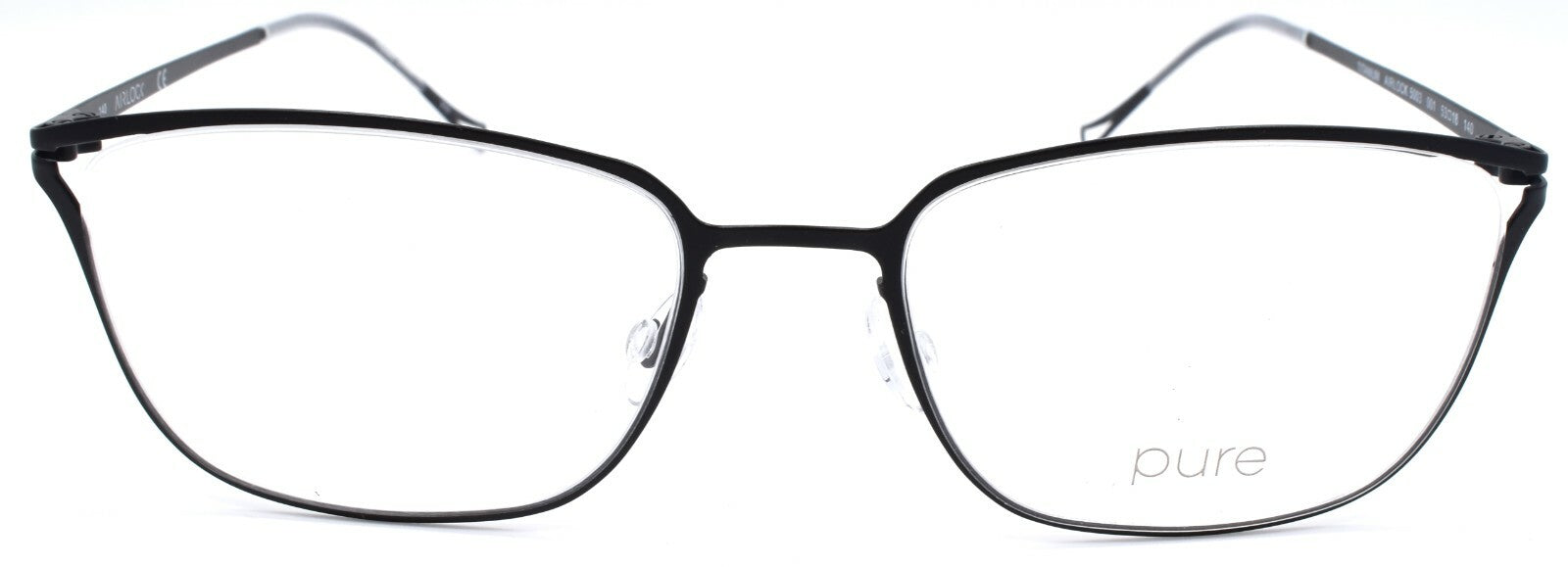 Airlock Pure 5003 001 Women's Eyeglasses Frames Titanium 53-18-140 Black1