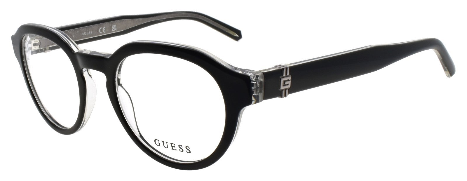 GUESS GU50083 005 Men's Eyeglasses Frames Acetate 50-21-150 Black / Crystal0