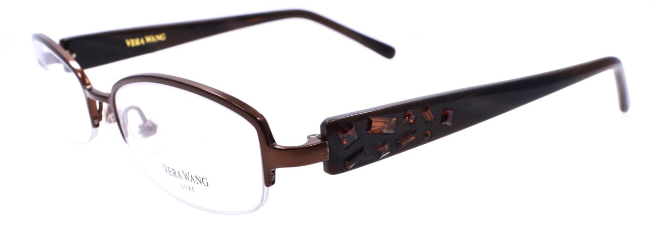 Vera Wang Plush CH Women's Eyeglasses Half-rim 51-17-130 Chocolate w/ Crystals
