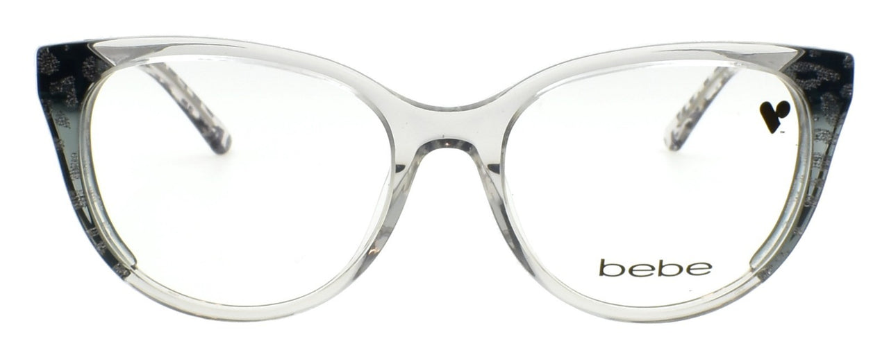 Bebe BB5208 050 Women's Eyeglasses Frames Acetate 52-17-135 Crystal Grey Animal