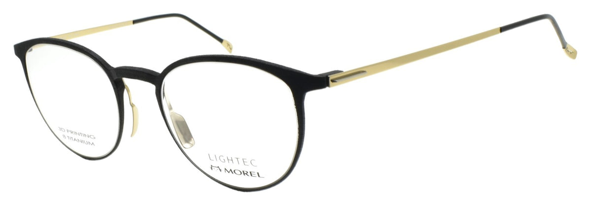 LIGHTEC 30076L ND19 Morel Eyeglasses Frames 49-21-140 Black Gold