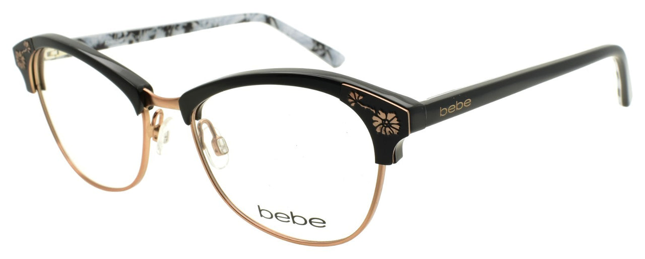 Bebe BB5162 001 Women's Eyeglasses Frames 53-17-135 Jet Black / Gold Accents