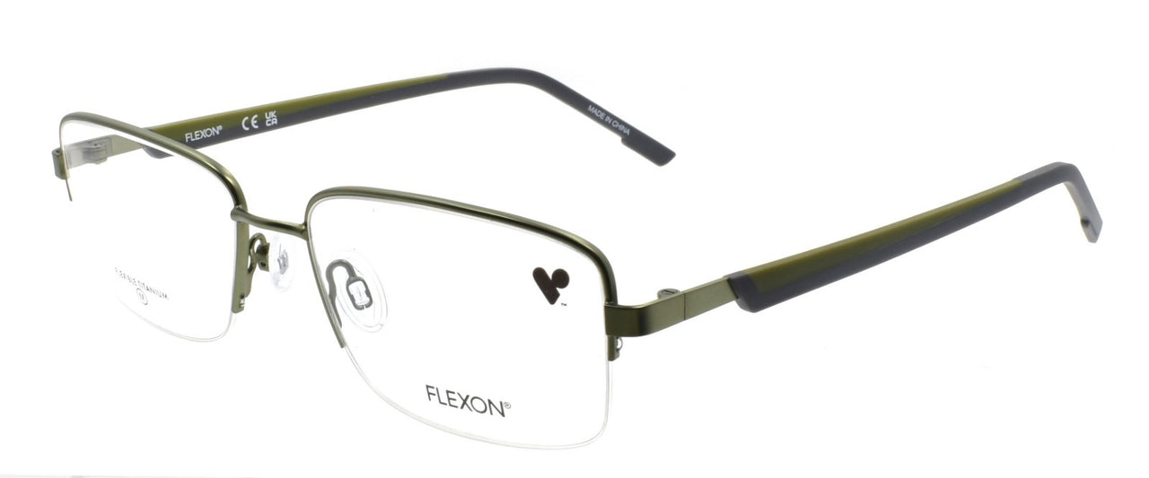 Flexon H6084 314 Men's Glasses Half-rim Matte Moss 54-17-145 Flexible Titanium