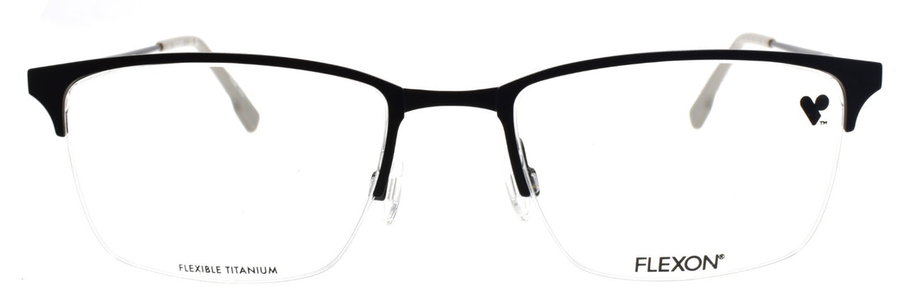 Flexon E1130 002 Men's Glasses Frames Half-rim Black 55-20-145 Flexible Titanium