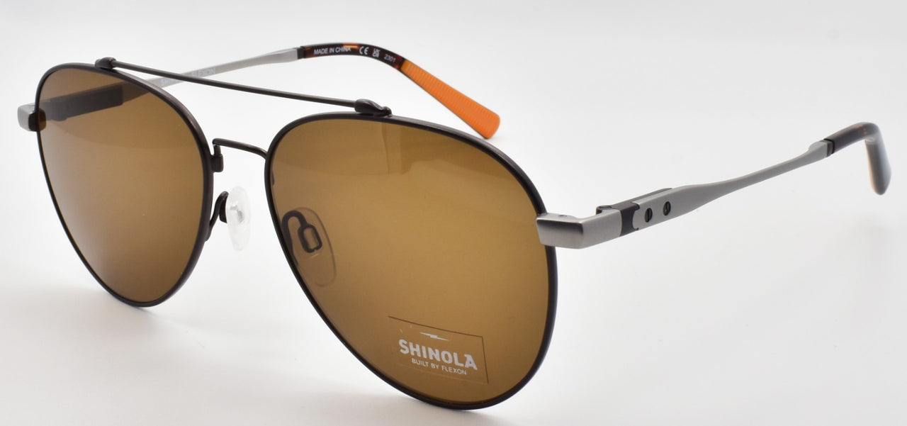 Shinola by Flexon SH2101S 071 Aviator Sunglasses 56-16-145 Satin Gunmetal Silver