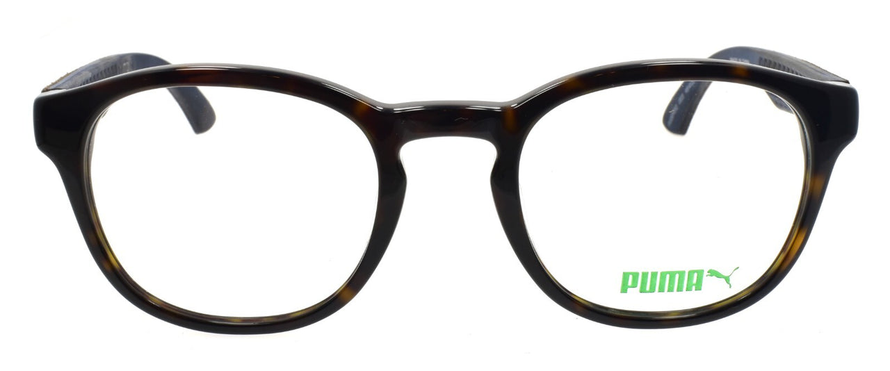 PUMA PU0043O 003 Eyeglasses Frames 49-22-140 Havana & Brown w/ Suede