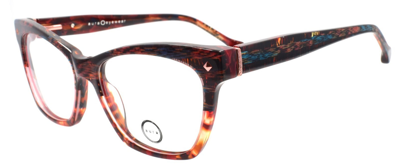 Aura Eyewear Fierce Women's Eyeglasses Frames Acetate 54-16-145 Coral Havana