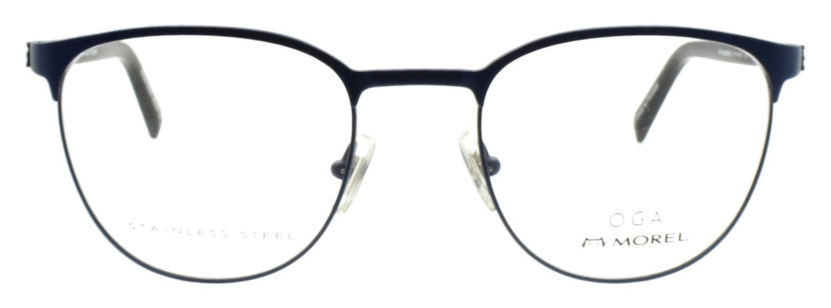 OGA 10075O BN17 Morel Men's Eyeglasses Frames 52-21-140 Blue / Black