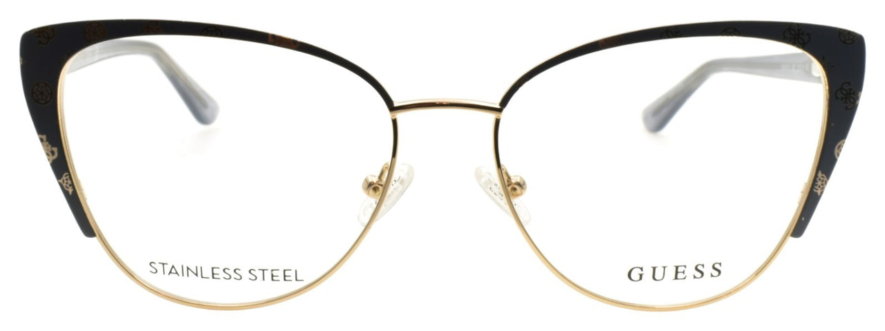 GUESS GU50121 020 Women's Glasses Frames Cat Eye 55-16-145 Gray / Gold Pattern