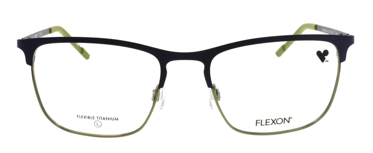 Flexon E1148 413 L Men's Glasses Matte Navy / Olive 53-18-145 Flexible Titanium