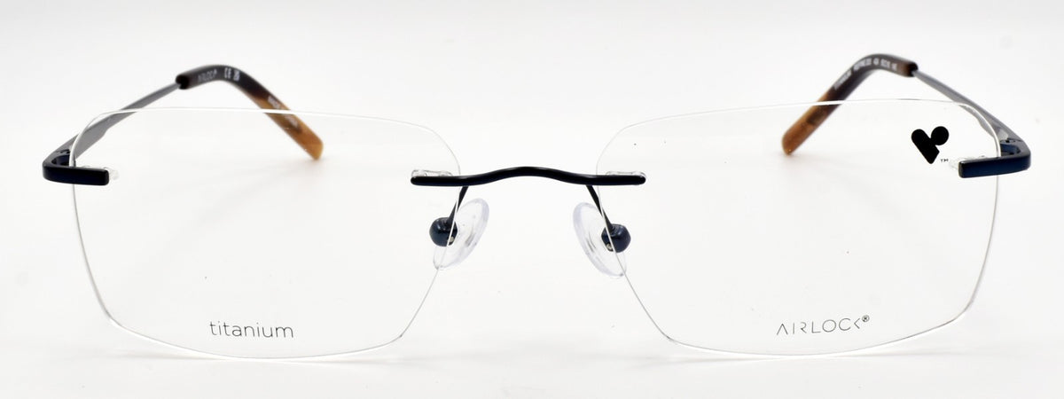 Airlock Refine 203 424 Men's Eyeglasses Frames Rimless 55-18-145 Navy