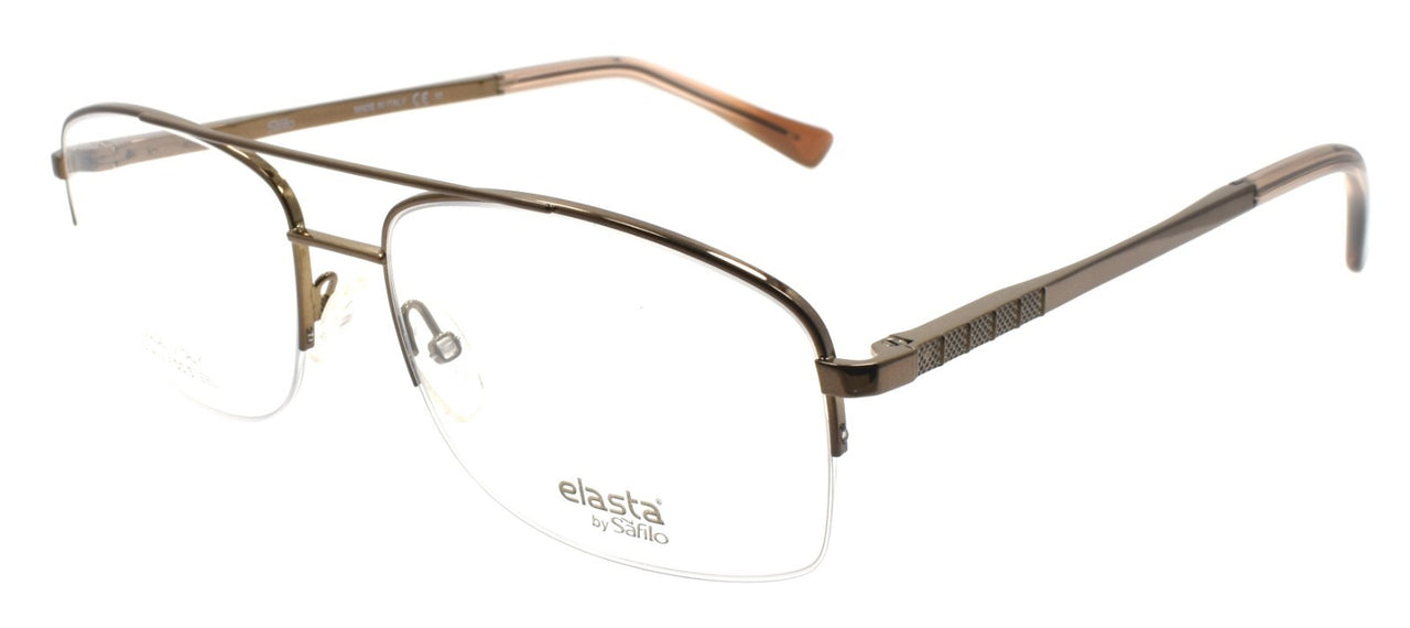 Safilo Elasta E7246 09Q Men's Eyeglasses Half-rim Large 58-17-150 Brown Italy