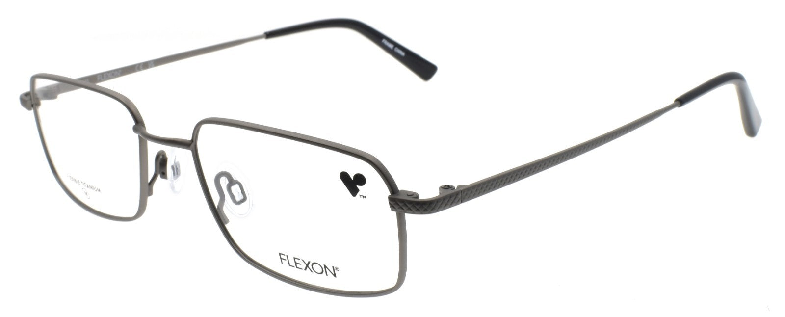 Flexon H6074 070 Men's Eyeglasses Satin Gunmetal 5218145 Flexible Titanium0