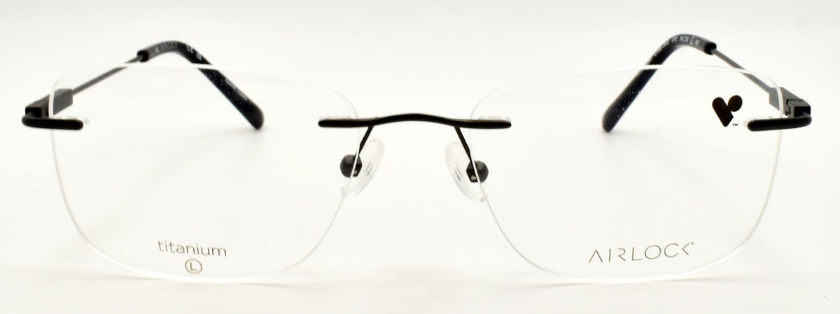 Airlock Crop 200 072 Men's Eyeglasses Frames Rimless 54-18-145 Satin Gunmetal