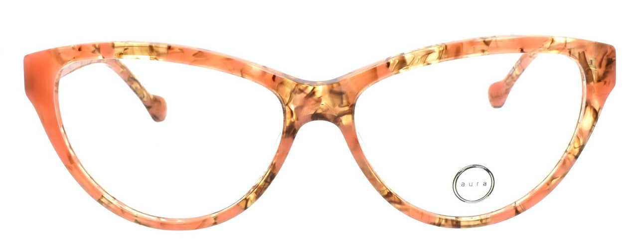 Aura Talullah ORG Women's Glasses Frames Cat Eye Acetate 56-15-140 Orange Havana