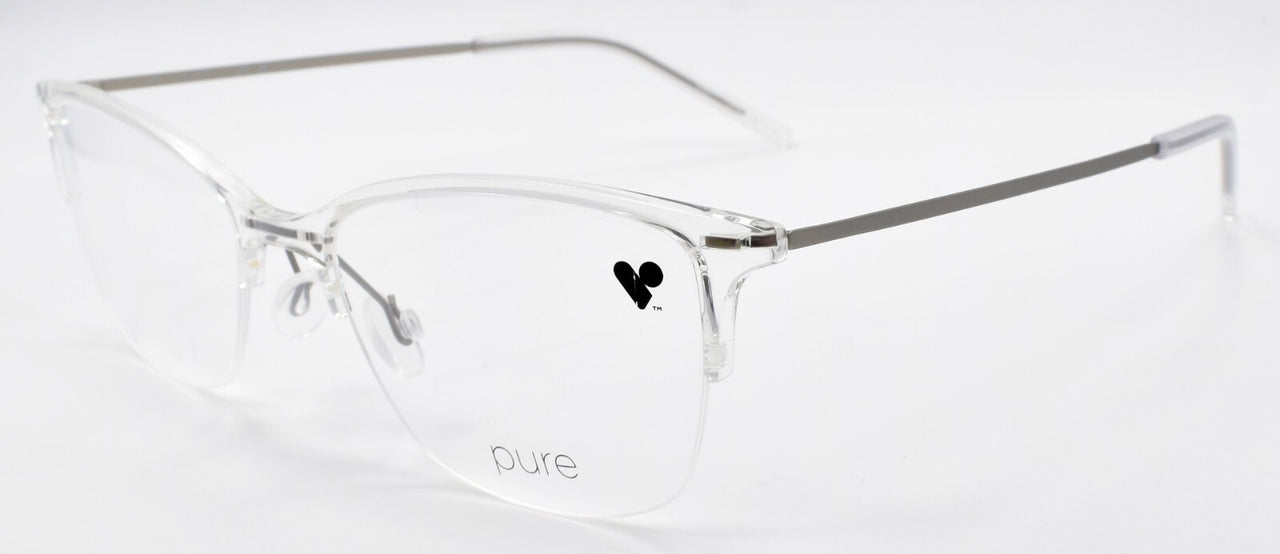 Airlock Pure 3005 971 Women's Glasses Frames Half-rim 53-18-145 Crystal Clear
