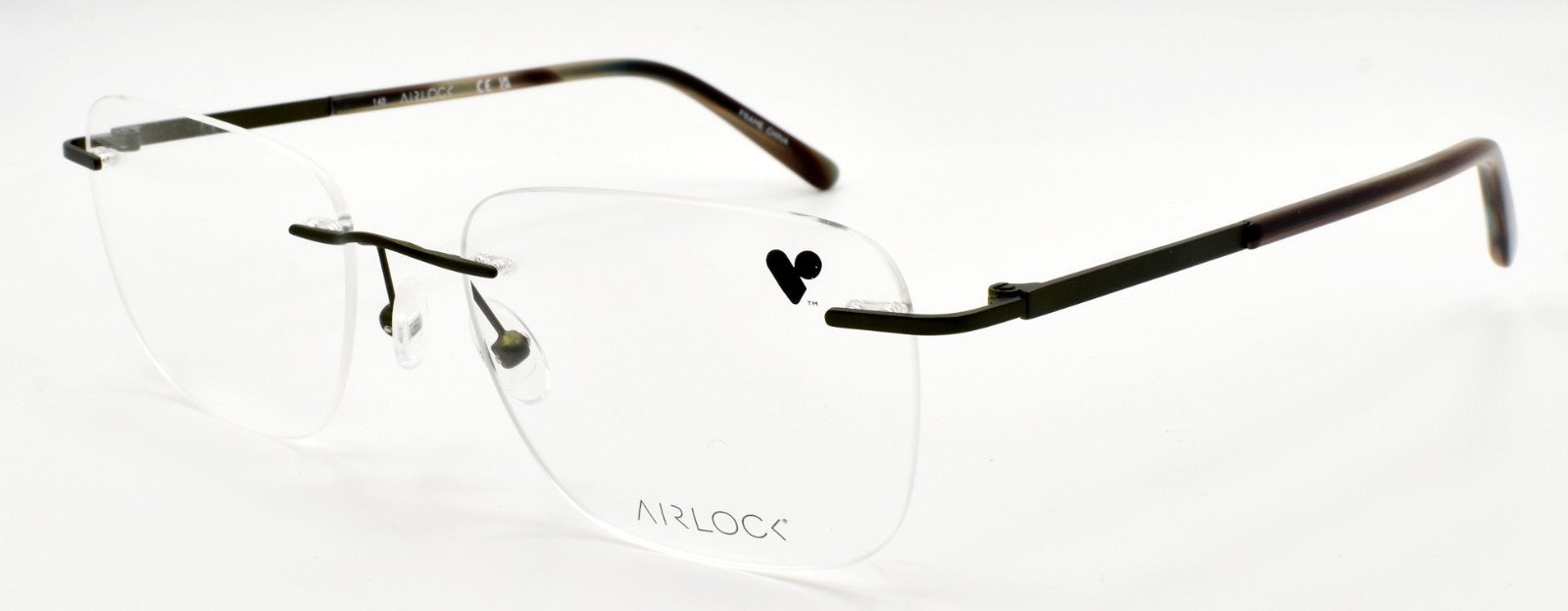 Airlock Prosper 202 305 Men's Eyeglasses Frames Rimless 53-18-140 Olive0