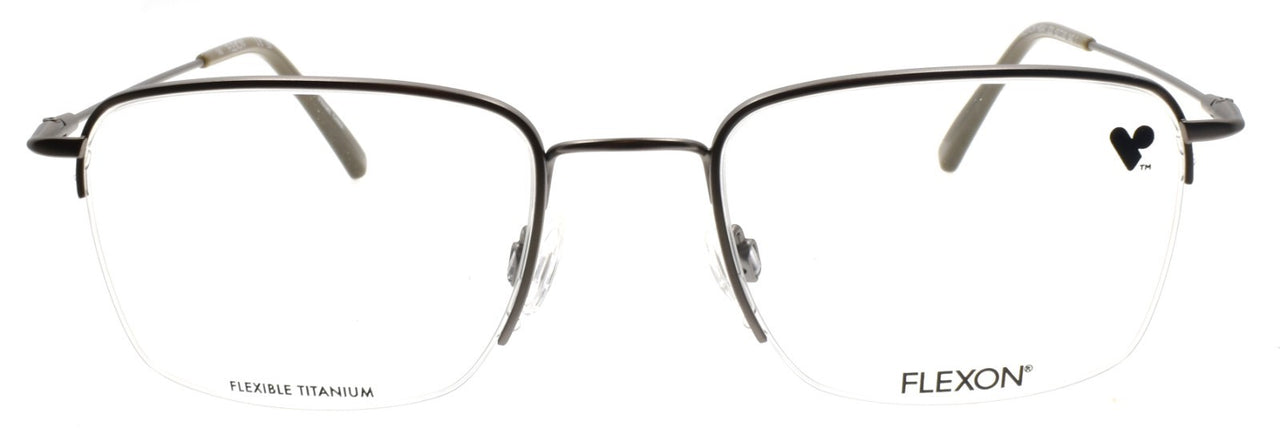 Flexon H6041 033 Men's Glasses Half-rim Gunmetal 52-20-140 Flexible Titanium