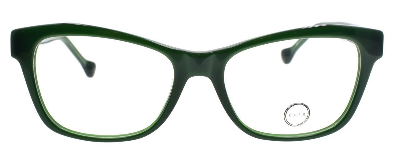 Aura West Town GRN Women's Eyeglasses Frames Acetate 53-17-140 Green
