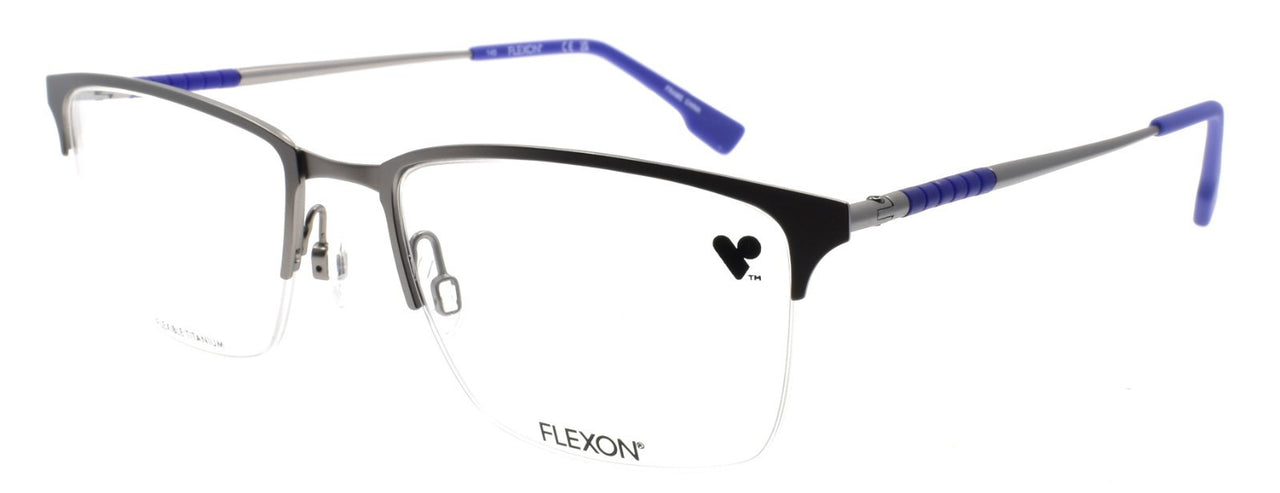 Flexon E1130 044 Men's Glasses Half-rim Matte Silver 55-20-145 Flexible Titanium