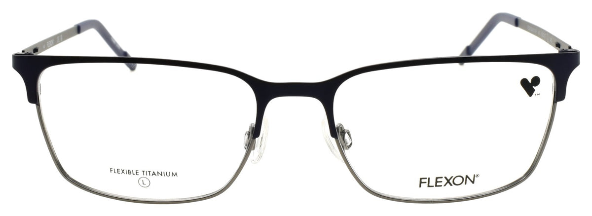 Flexon E1147 410 L Men's Eyeglasses Matte Navy Gunmetal 55-17-145 Flex Titanium