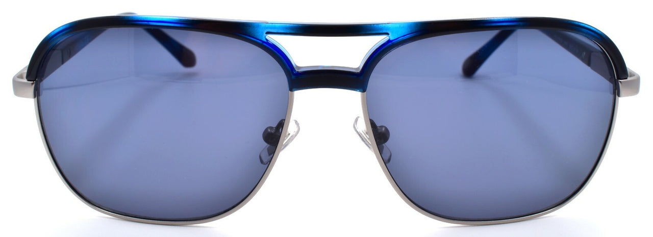 Fossil 2102/G/S 38IIR Aviator Sunglasses 58-15-140 Blue Horn / Blue