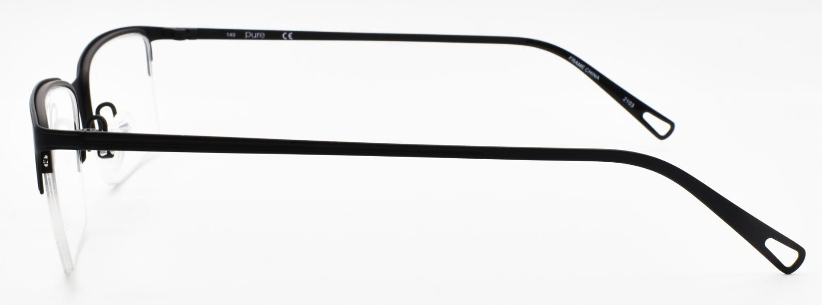 Airlock Pure P-4007 002 Men's Eyeglasses Half-rim Titanium 55-17-140 Matte Black2
