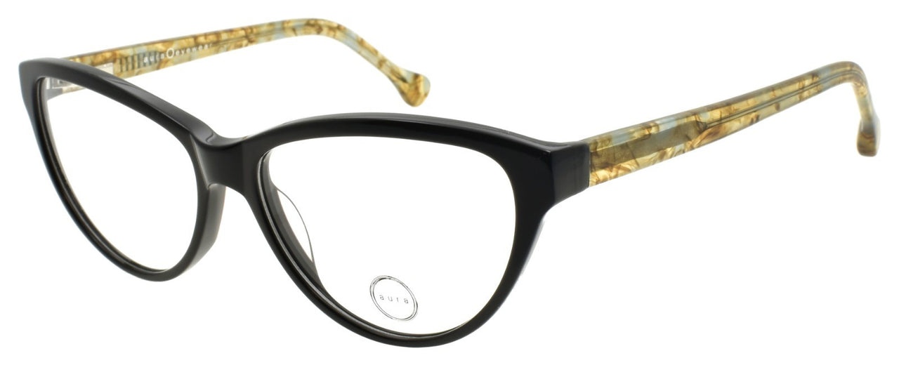 Aura Talullah BLK Women's Eyeglasses Frames Cat Eye Acetate 56-15-140 Black