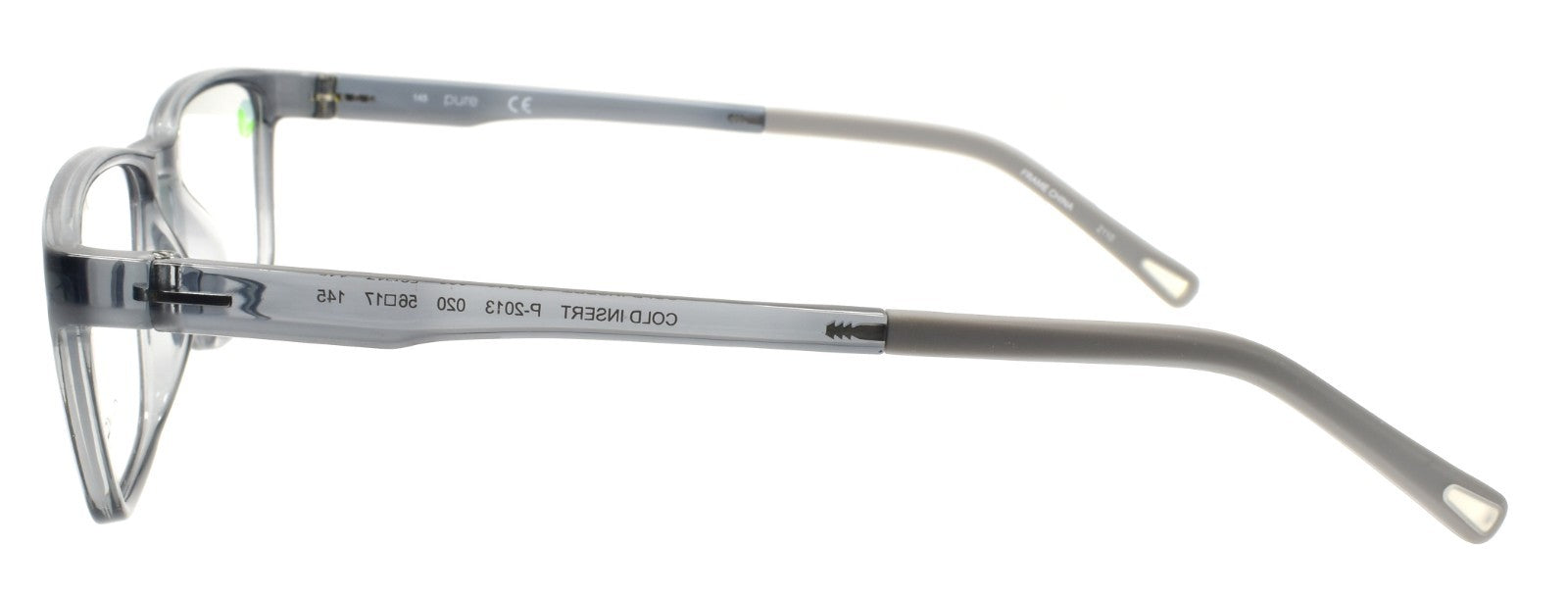 Airlock P-2013 020 Pure Men's Eyeglasses Frames 56-17-145 Crystal Grey READ2