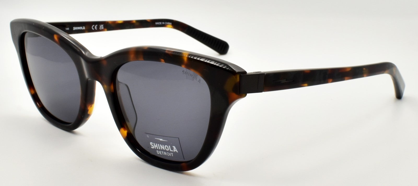 Shinola by Flexon SH1503S 241 Women's Sunglasses Cat Eye Gunmetal Pearl Tortoise0