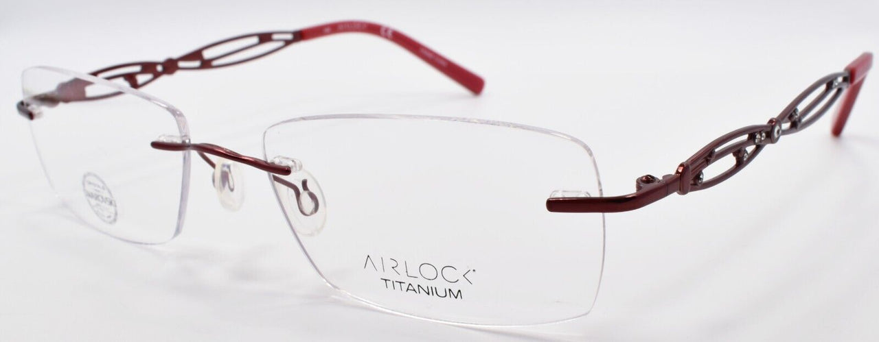 Airlock Enchantment 204 604 Women's Glasses Rimless Titanium 53-18-140 Burgundy