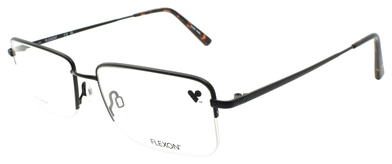 Flexon H6073 002 XL Men's Glasses Half-rim Satin Black 59-18-150 Flex Titanium