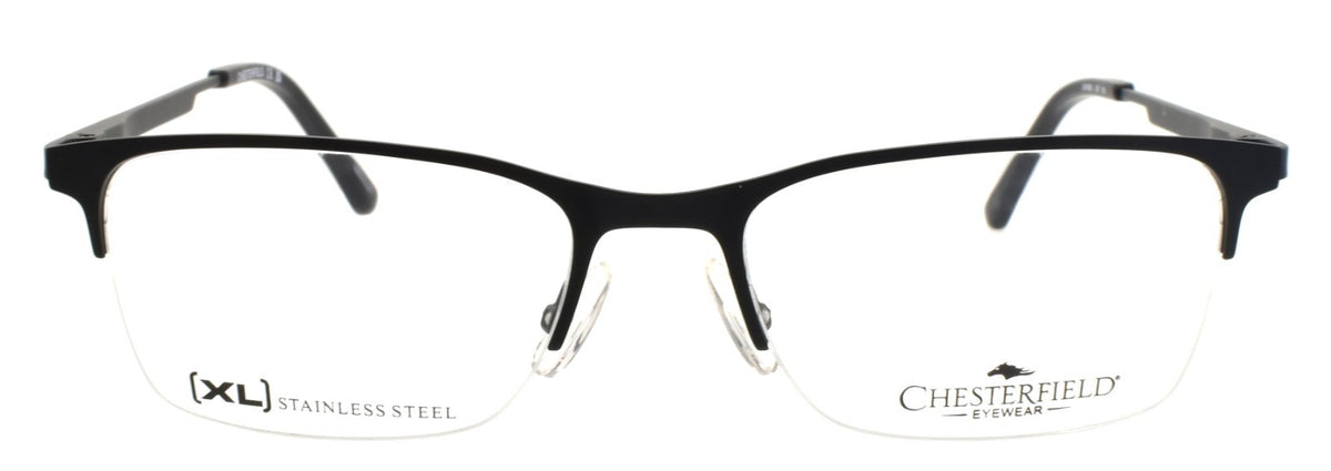 Chesterfield CH108 XL 003 Men's Eyeglasses Frames Half-rim 56-19-150 Matte Black