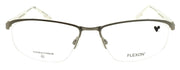 Flexon E1158 042 XL Men's Glasses Frame Half-rim Satin Silver 57-17-150 Titanium1