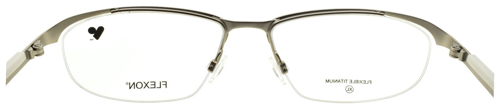 Flexon E1158 042 XL Men's Glasses Frame Half-rim Satin Silver 57-17-150 Titanium3