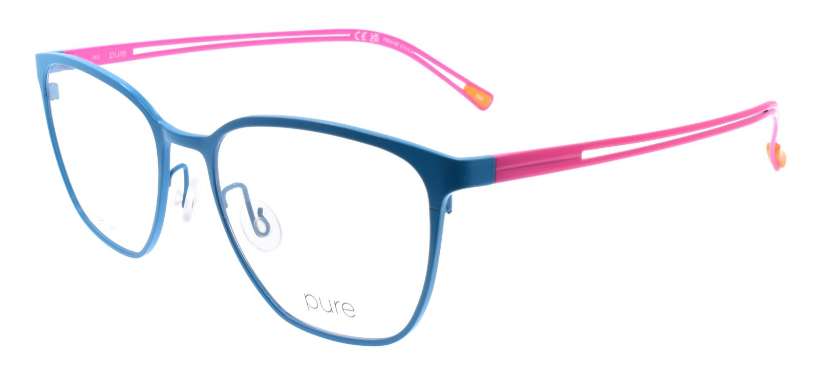 Airlock Pure P-5013 433 Women's Glasses Cat-Eye Titanium 53-18-145 Blue / Pink0
