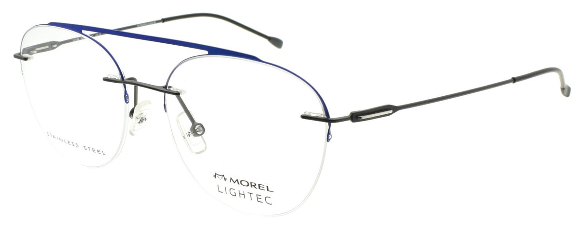 LIGHTEC 30219L GB08 Morel Men's Eyeglasses Aviator 52-17-145 Half-rim Grey Blue