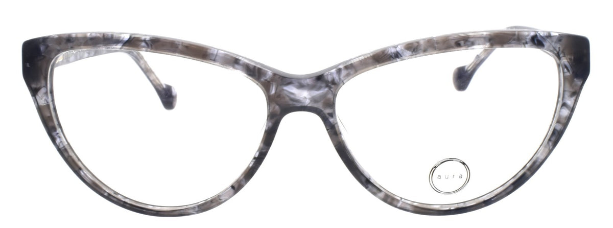 Aura  Talullah Women's Eyeglasses Frames Cat Eye Acetate 56-15-140 Gray Havana