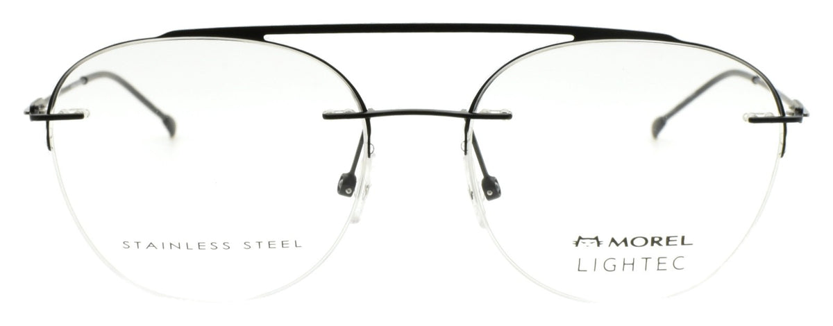 LIGHTEC 30219L NN07 Morel Men's Eyeglasses Aviator 52-17-145 Half-rim Black