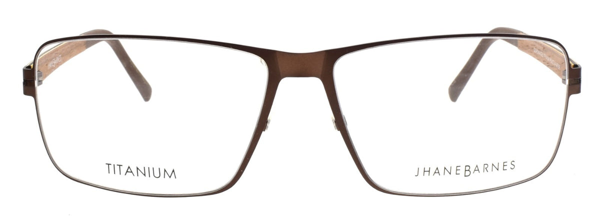 Jhane Barnes Quadrangle BR Men's Eyeglasses Frames 56-14-140 Brown Titanium