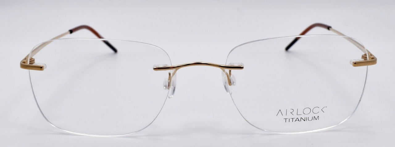 Airlock Wisdom 200 711 Men's Eyeglasses Frames Rimless Titanium 52-18-140 Gold