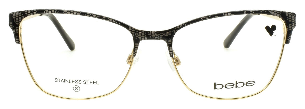 Bebe BB5221 001 Women's Eyeglasses Frames 52-16-135 Jet Lace Black Gold