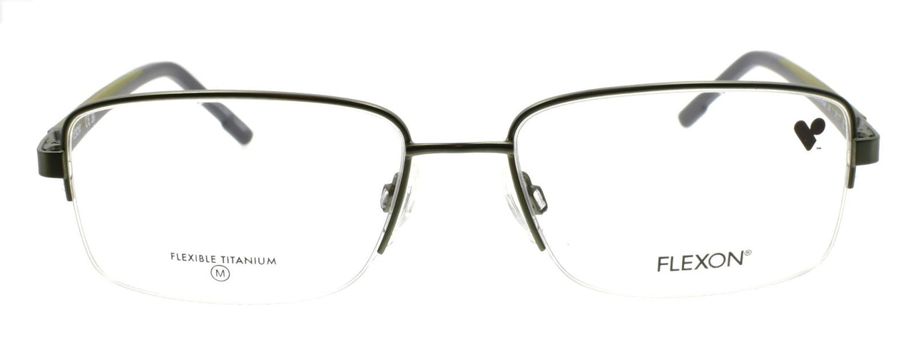 Flexon H6084 314 Men's Glasses Half-rim Matte Moss 54-17-145 Flexible Titanium