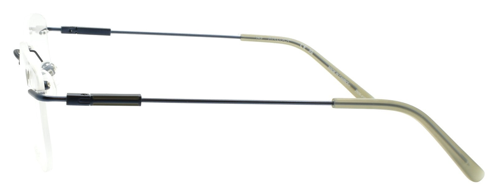 Airlock Crop 202 N 414 Men's Eyeglasses Frames Rimless 53-18-145 Satin Navy Blue2