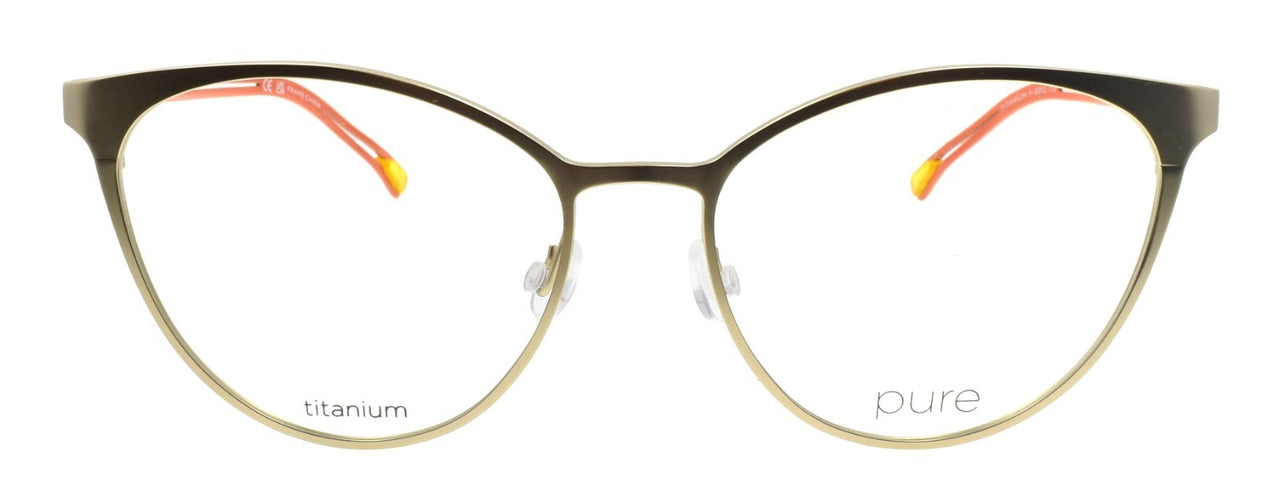 Airlock Pure P-5012 713 Women's Glasses Cat-Eye Titanium 52-16-145 Gold / Orange1