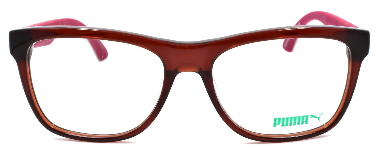 PUMA PU0044O 005 Unisex Eyeglasses Frames 54-17-140 Red & Ivory w/ Suede